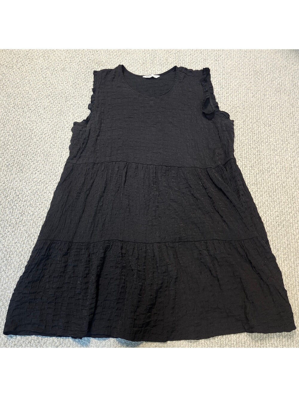 Sonoma Puckered Tiered  Sleeveless Black Dress Size 3X